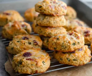 Delicious homemade breakfast protein biscuits with 14g of protein, perfect for a quick, freezer-friendly morning meal.