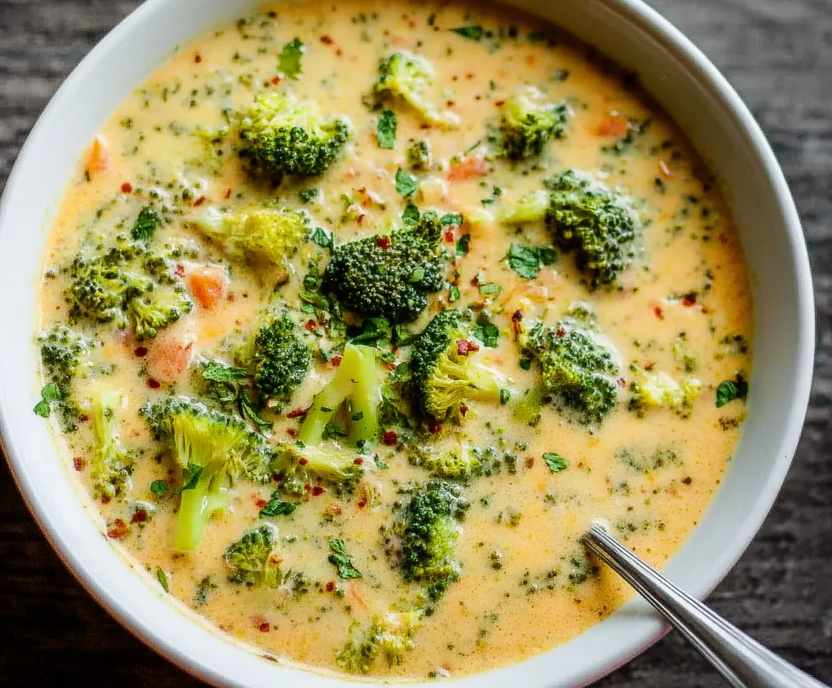 Creamy Cheesy Broccoli Soup Recipe