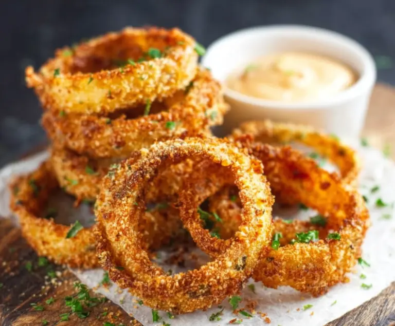 Crispy Keto Onion Rings : Low Carb Appetizers