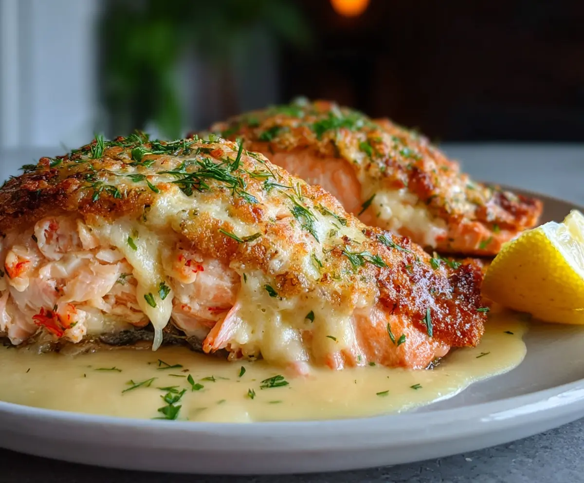 Easy Crab & Shrimp Stuffed Salmon