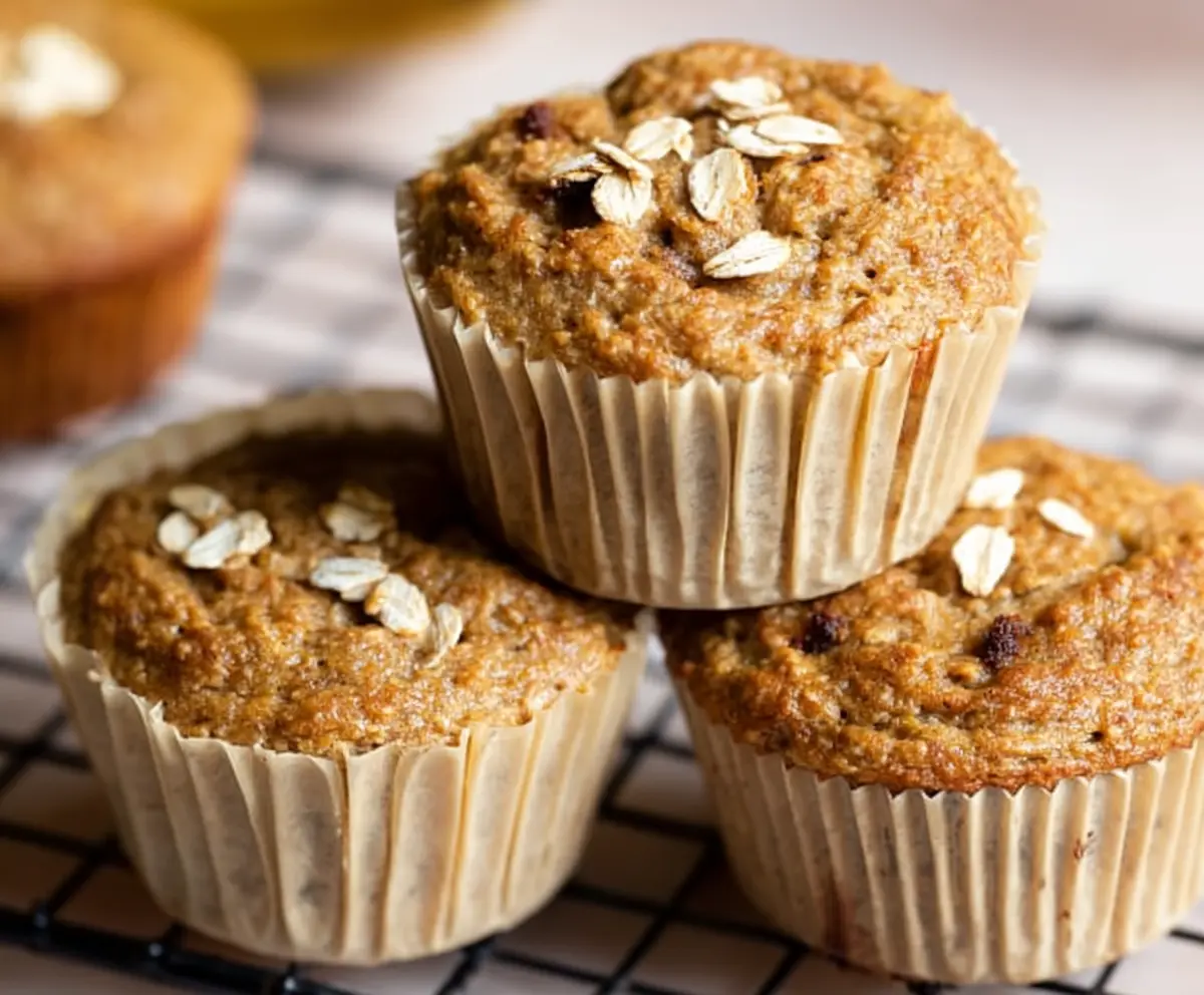 Healthy Banana Oatmeal Muffins No Blender