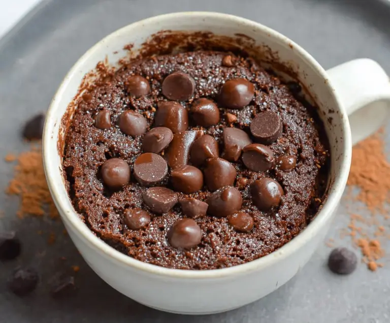 Healthy chocolate mug cake