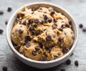 Healthy cookie dough made with natural ingredients and no added sugars, perfect for a guilt-free snack.