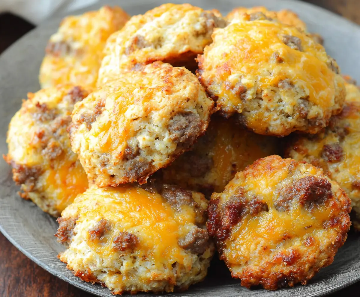 Easy Keto Sausage Cheese Biscuits