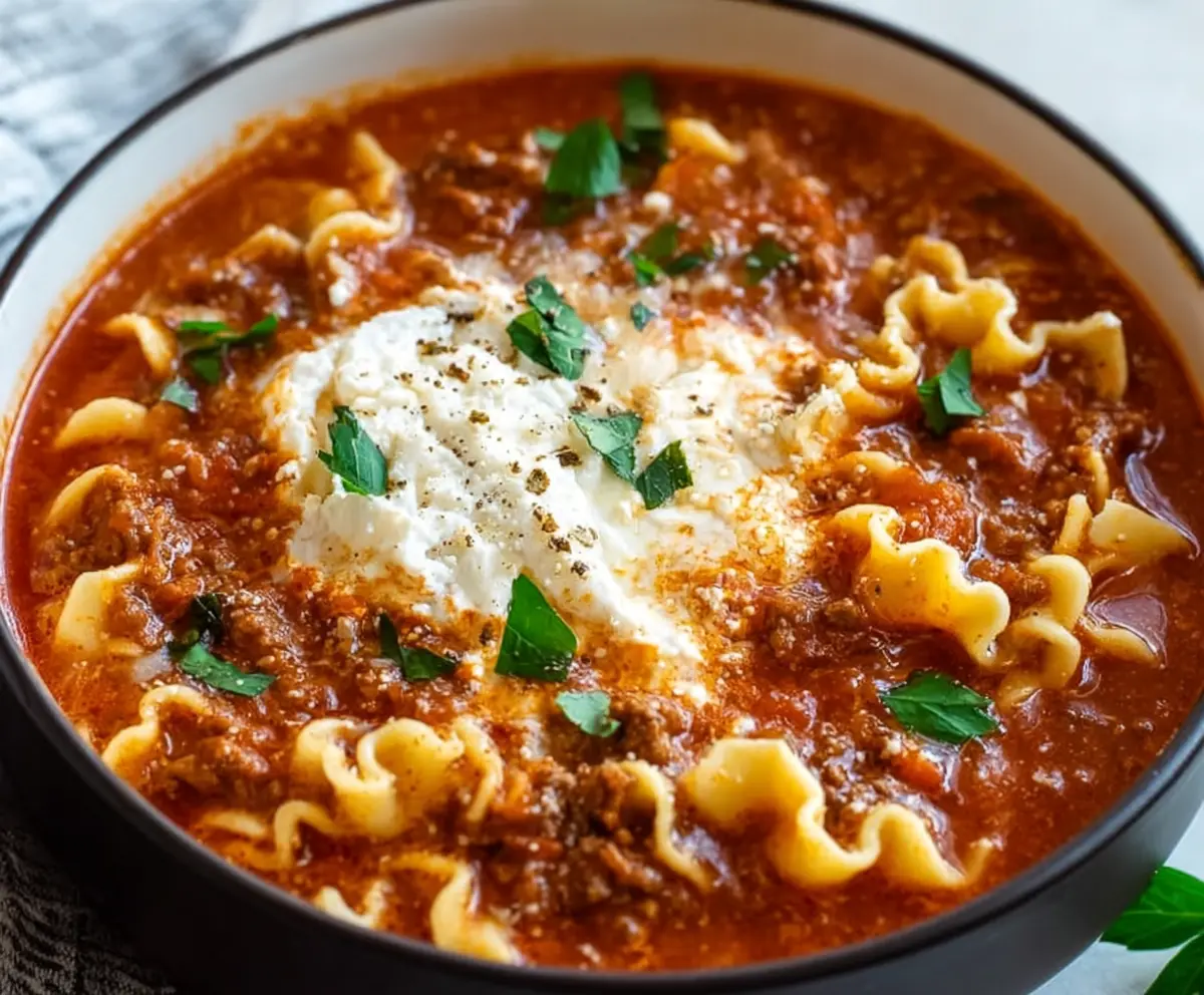 Easy Crockpot Lasagna Soup