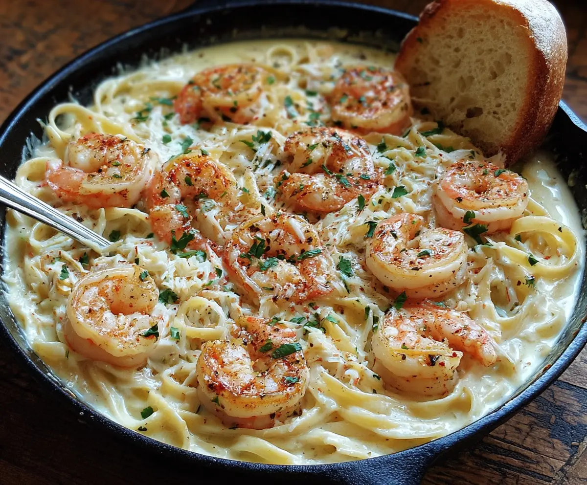 Creamy One Pot Shrimp Crab Alfredo
