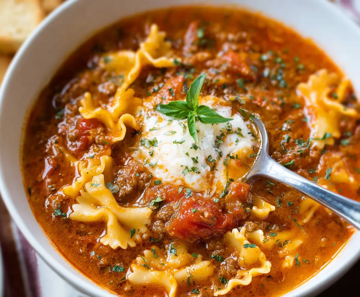 Easy Quick Lasagna Soup Recipe