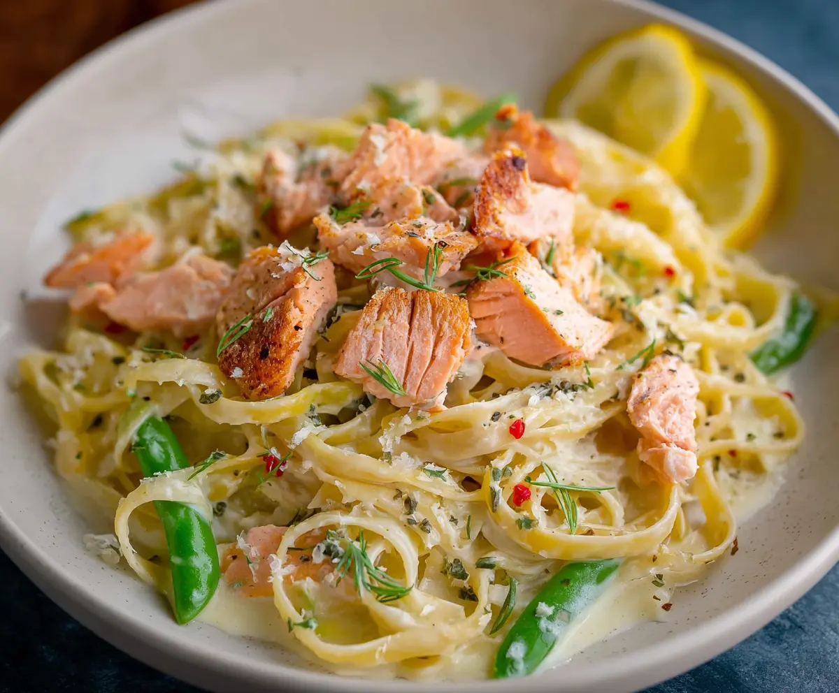 Creamy Lemon Salmon Pasta Recipe