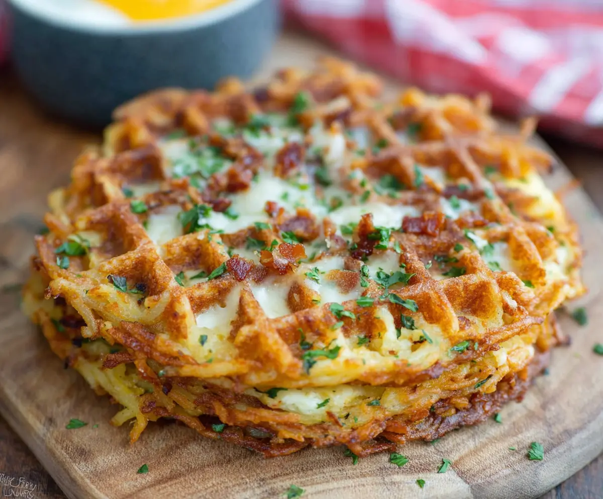 Savory Hashbrown Chaffle - Easy Healthy Breakfas