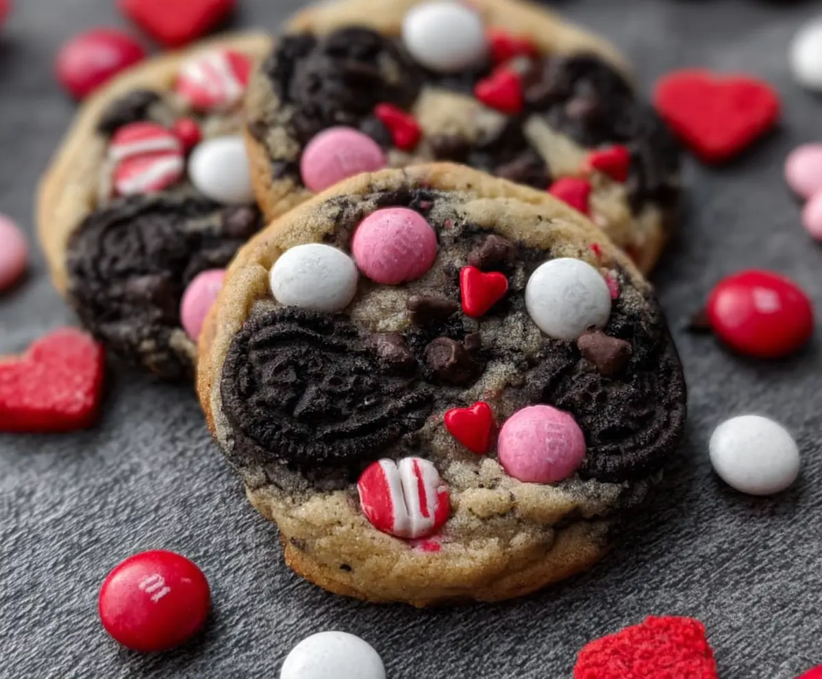 Valentine's Oreo M&M Cookies