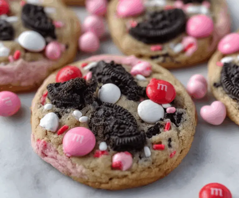 Valentine’s day Oreo M&m’s cookies