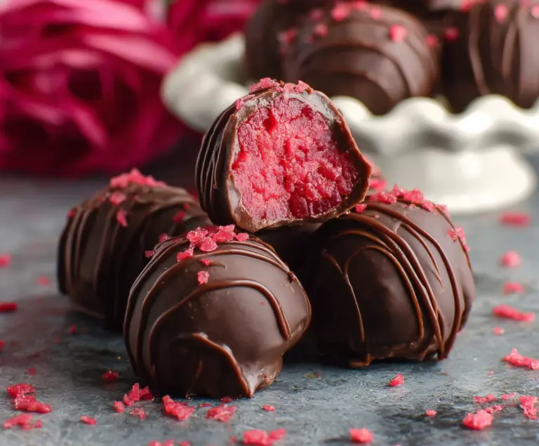 Chocolate Raspberry Truffles as valentines desserts