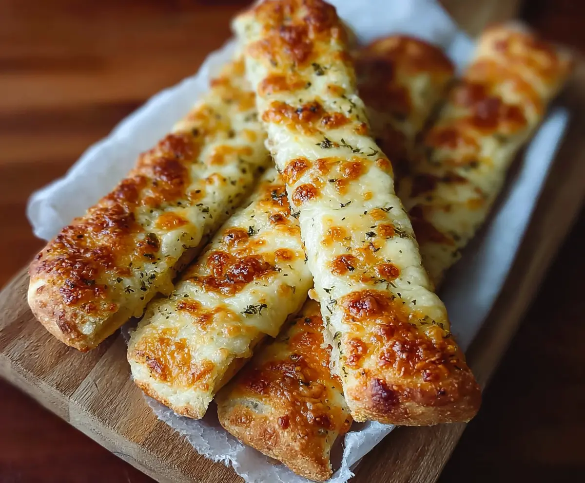 Crispy Cheesy Sourdough Breadsticks