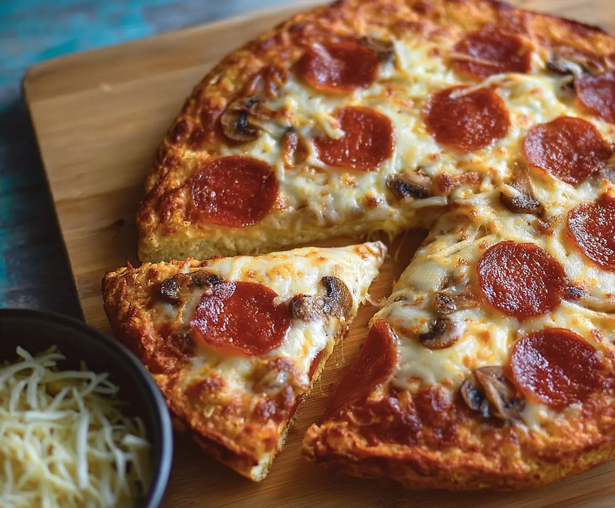 Delicious gluten-free pizza dough ready to be baked, showcasing a perfect blend of healthy ingredients.