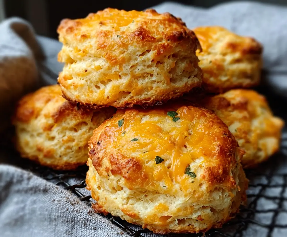 Easy Sourdough Cheddar Biscuits