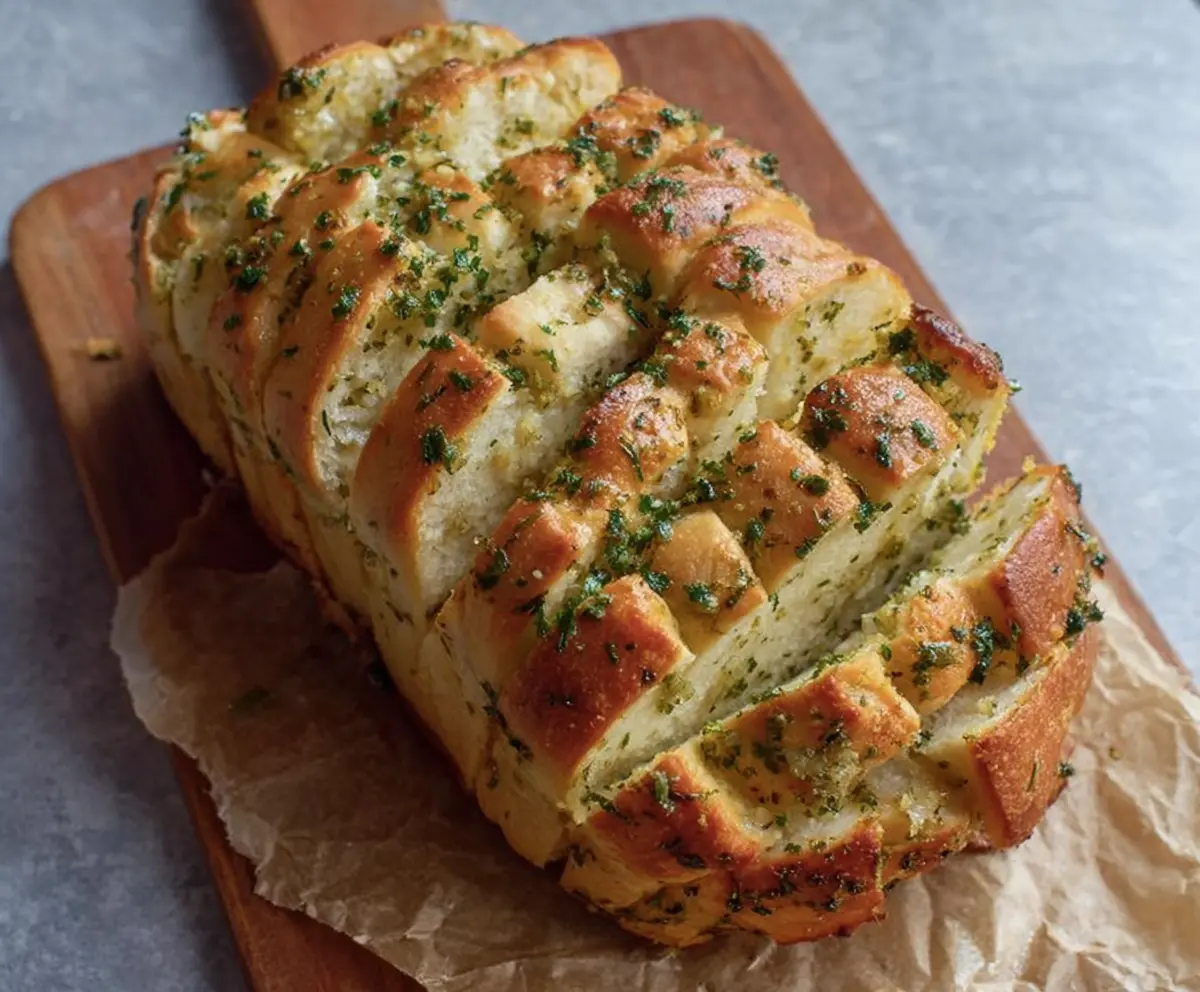Easy Sourdough Garlic Pull Apart Bread