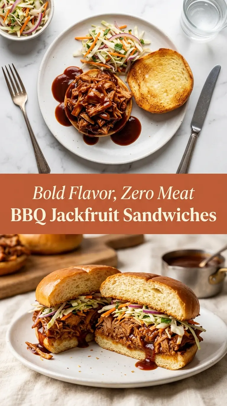Barbecue Jackfruit Sandwiches with Cabbage Slaw