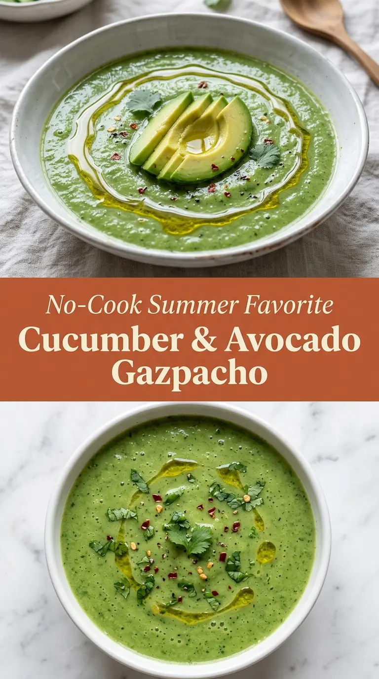 Cucumber & Avocado Gazpacho chilled creamy fresh