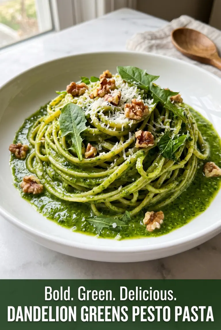 Dandelion Greens Pesto Pasta