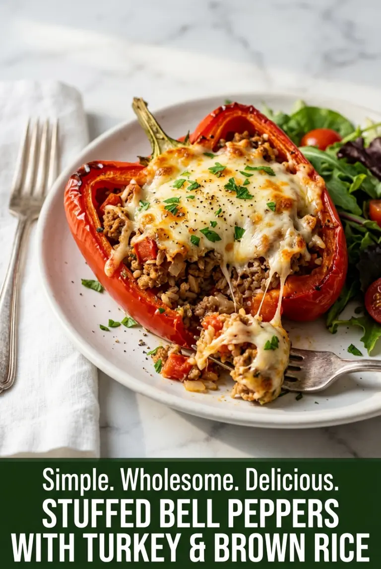 Stuffed Bell Peppers with Turkey and Brown Rice