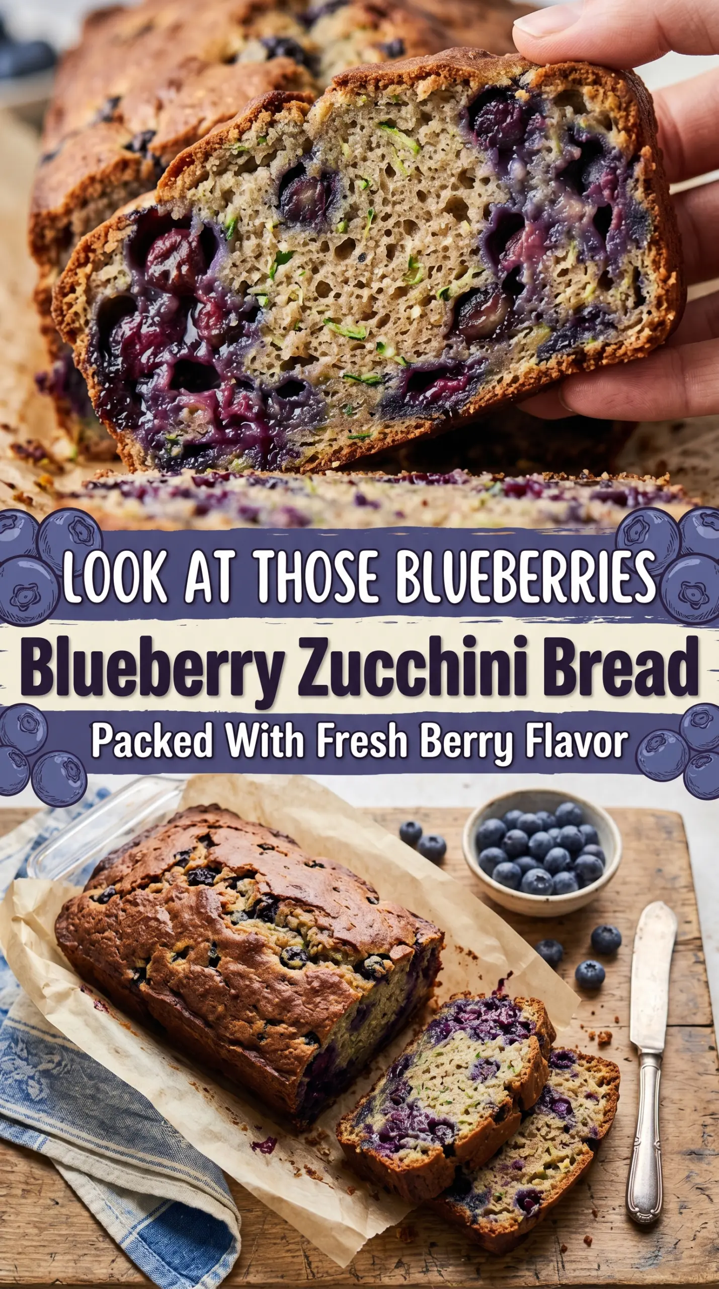 Blueberry Zucchini Bread moist berry-studded loaf