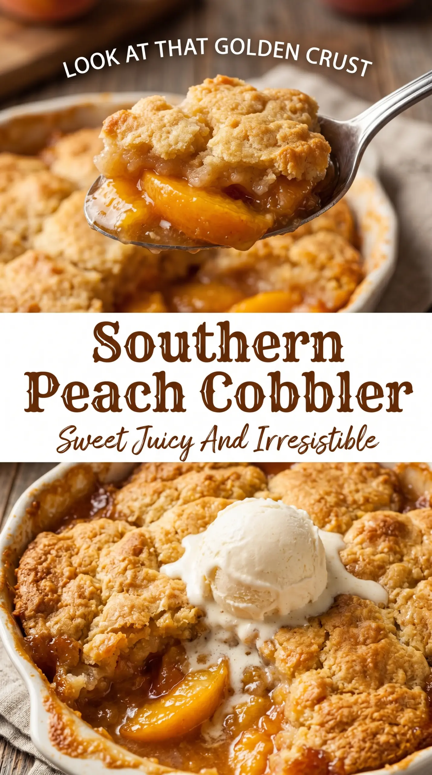 Classic Southern Peach Cobbler juicy golden