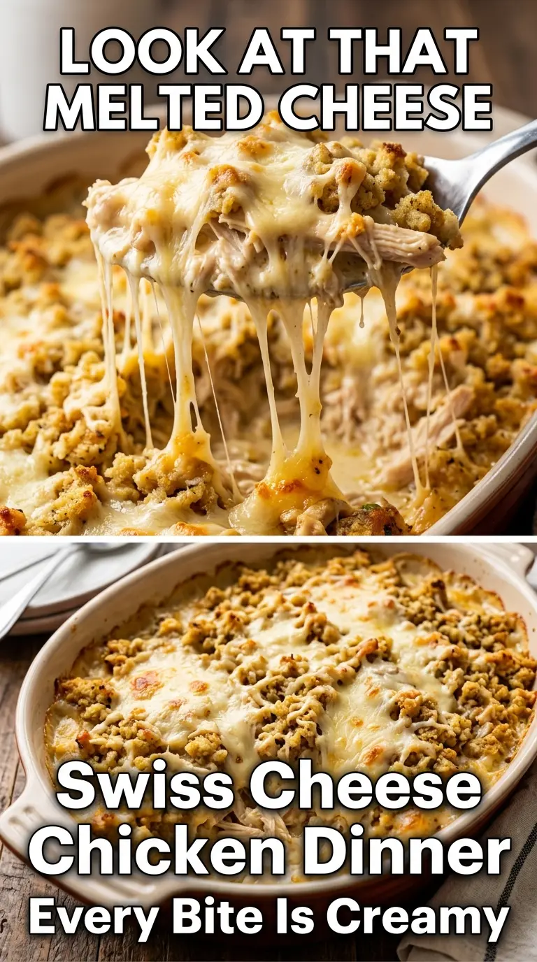 Creamy Swiss Cheese Chicken Dinner cheesy baked comforting