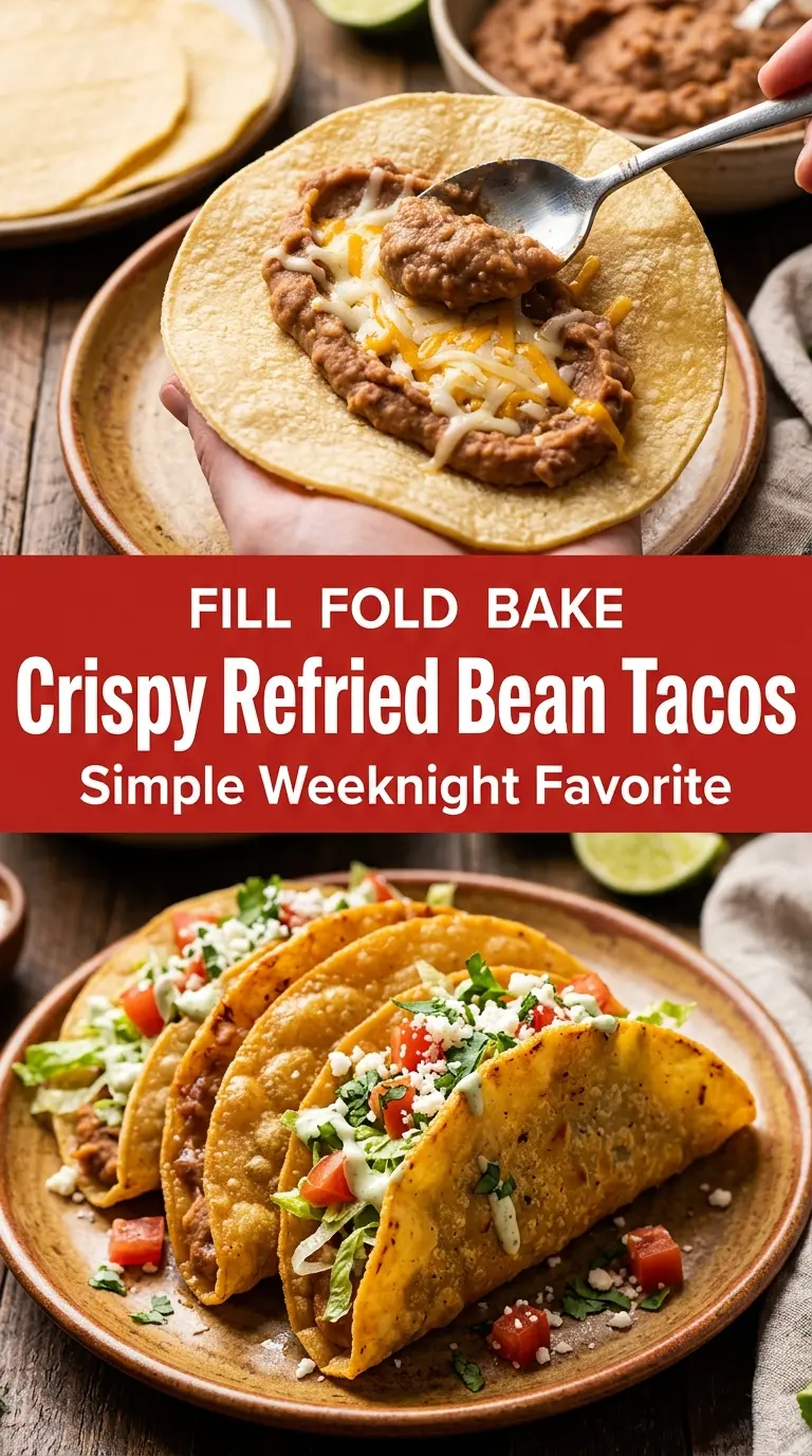 Crispy Refried Bean Tacos golden crunchy