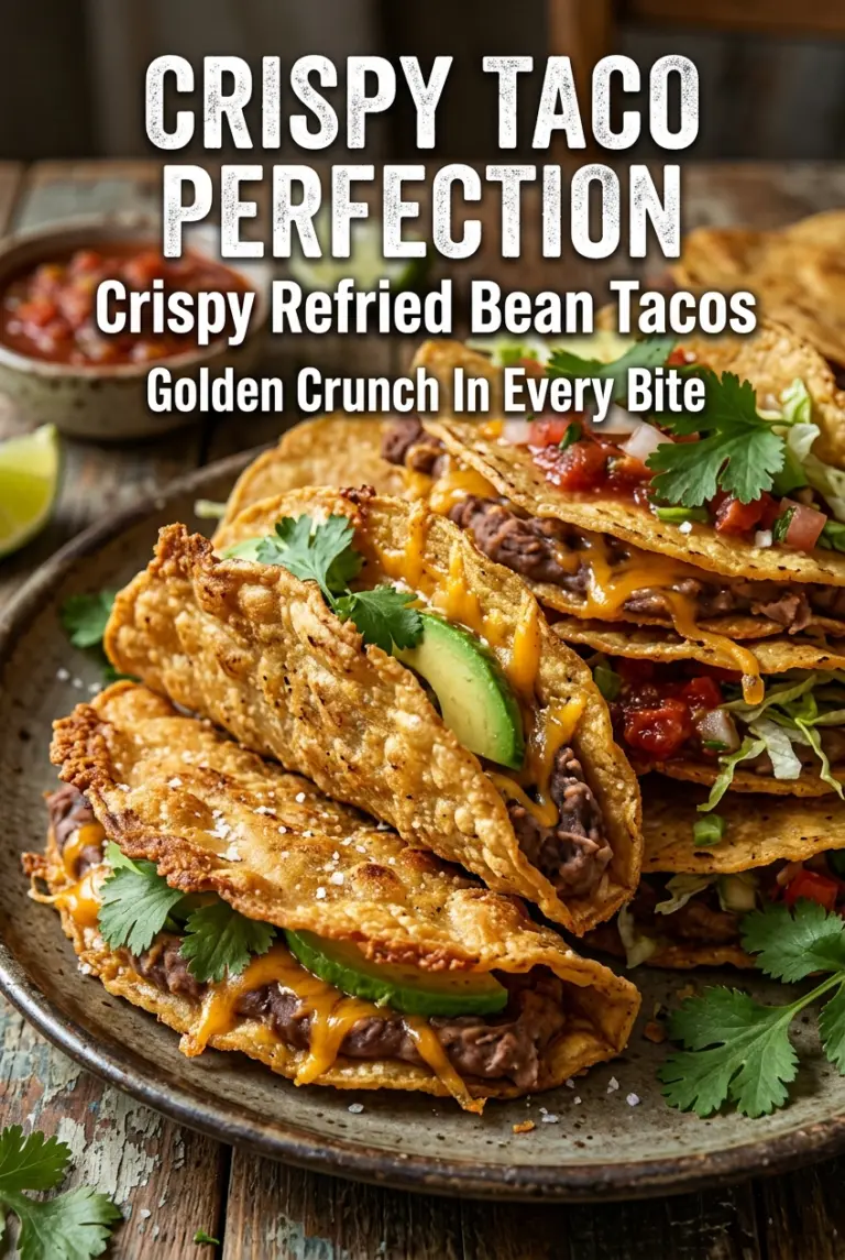 Crispy Refried Bean Tacos