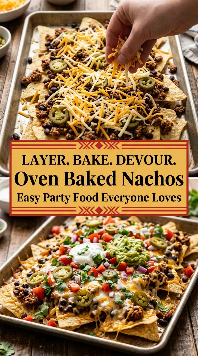 Loaded Oven Baked Nachos cheesy beefy crisp
