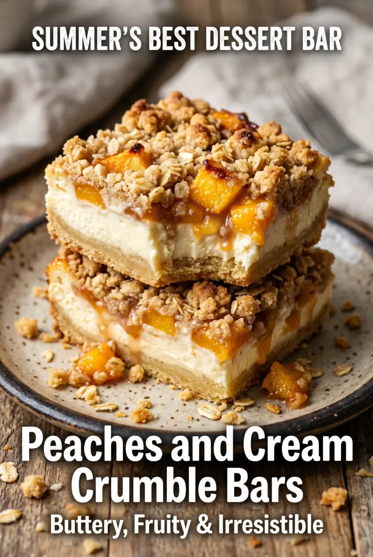 Peaches and Cream Crumble Bars