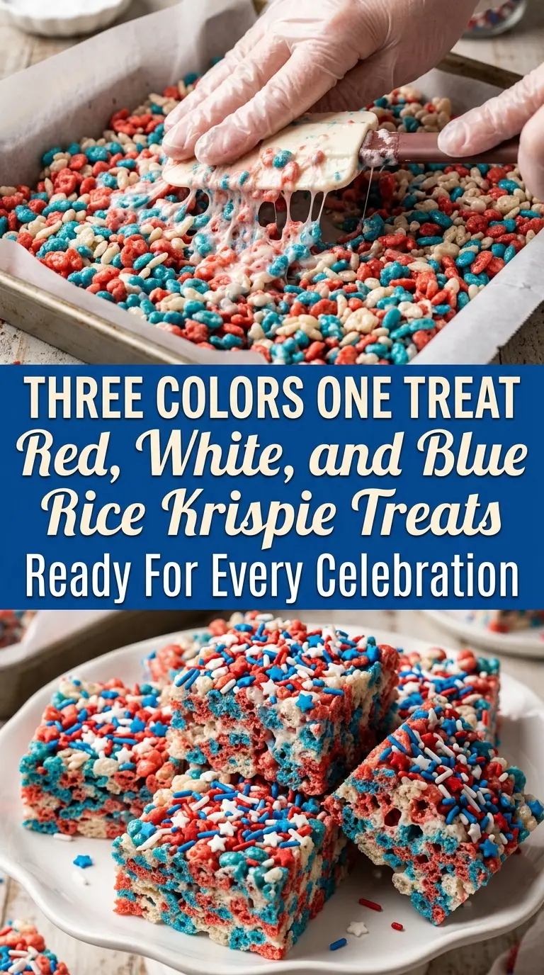 Red, White, and Blue Rice Krispie Treats