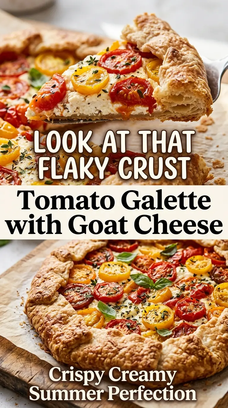 Rustic Tomato Galette with Goat Cheese flaky tomatoes creamy herbs