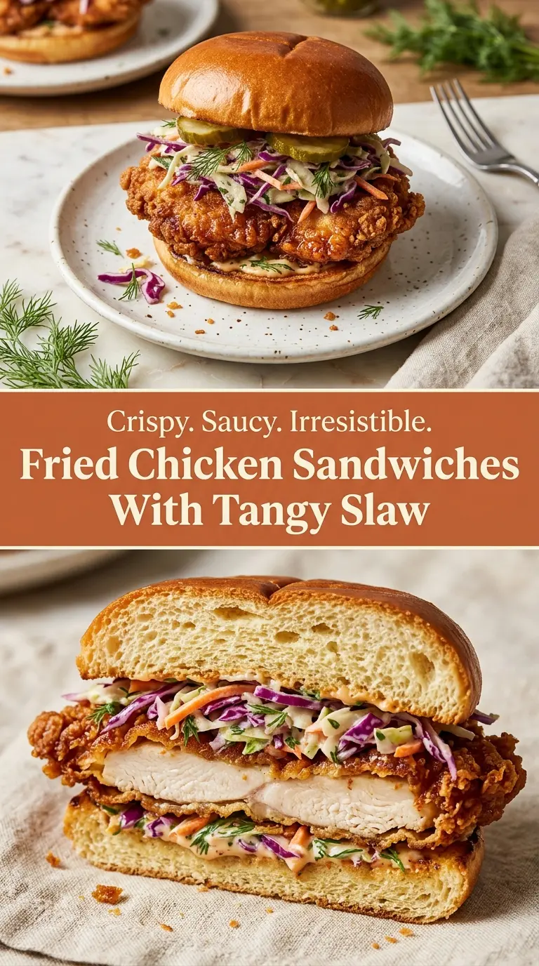 Summertime Fried Chicken Sandwiches With Tangy Slaw