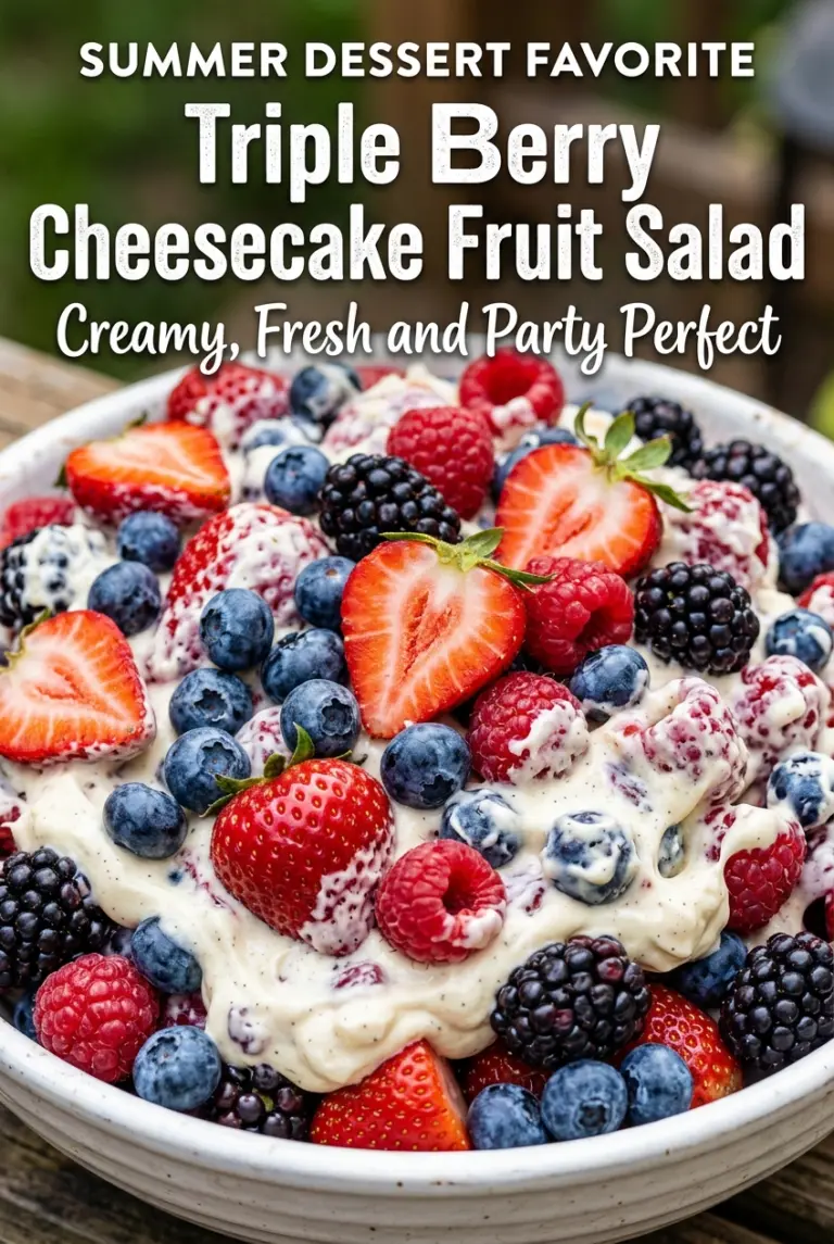 Triple Berry Cheesecake Fruit Salad