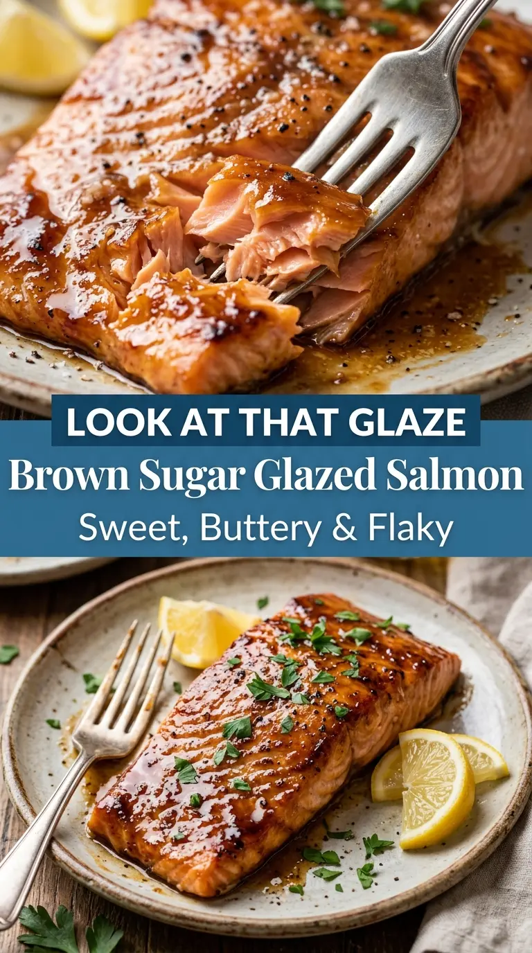Brown sugar glazed salmon caramelized glossy flaky