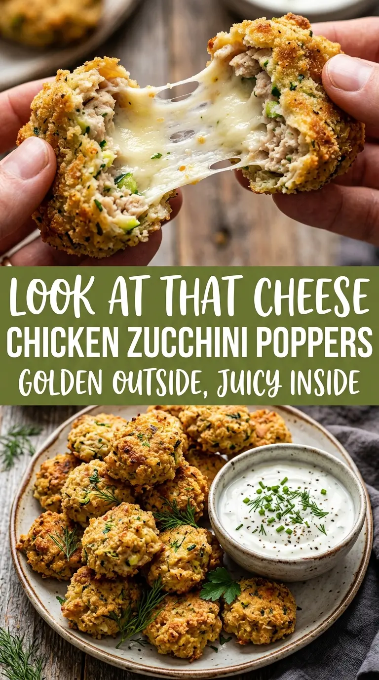 Cheesy Chicken Zucchini Poppers juicy golden baked