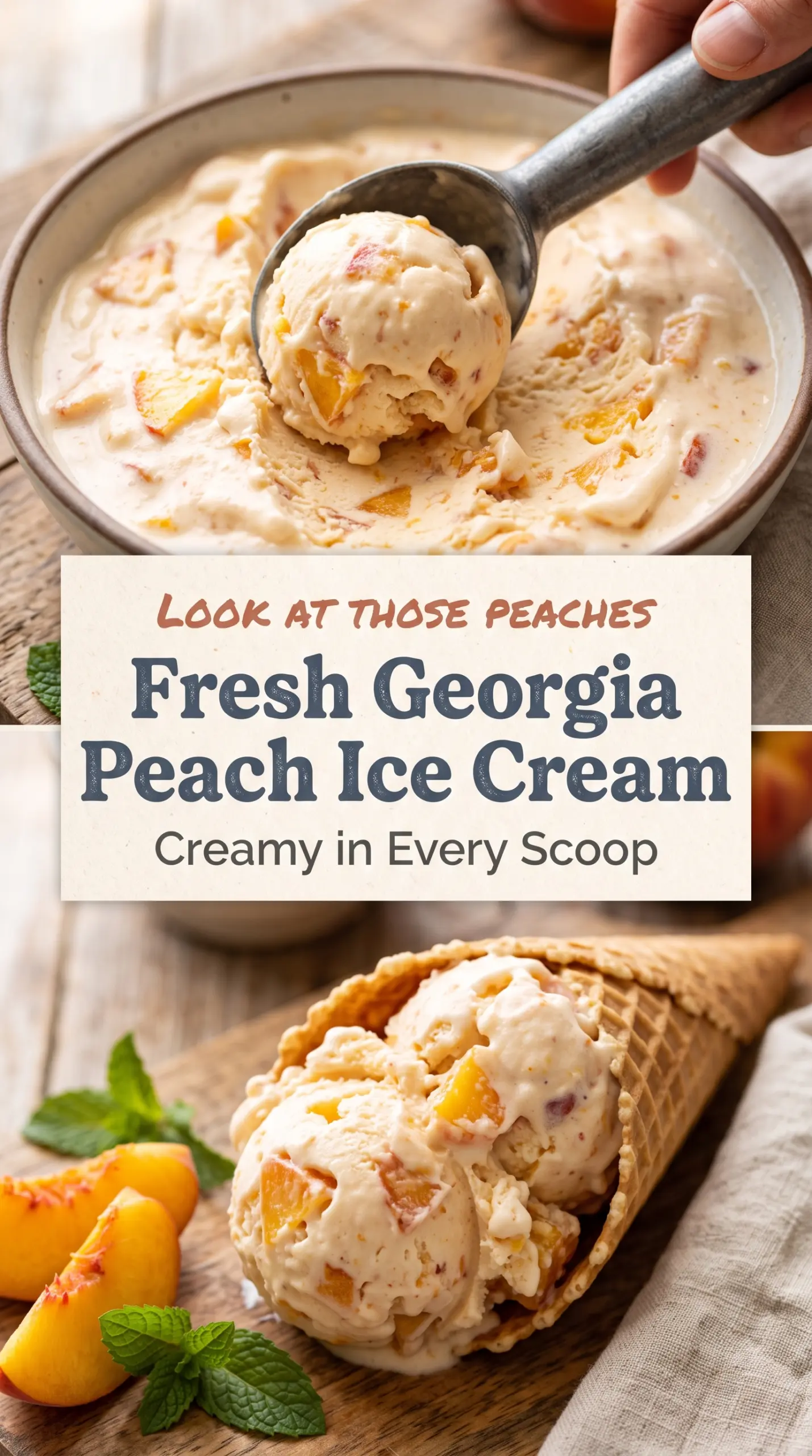 Fresh Georgia Peach Ice Cream creamy peachy vanilla