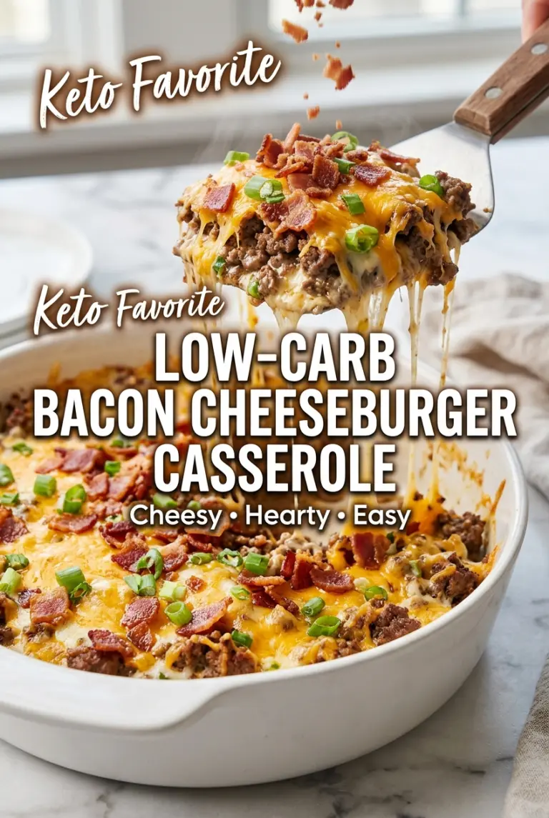 Low-Carb Bacon Cheeseburger Casserole