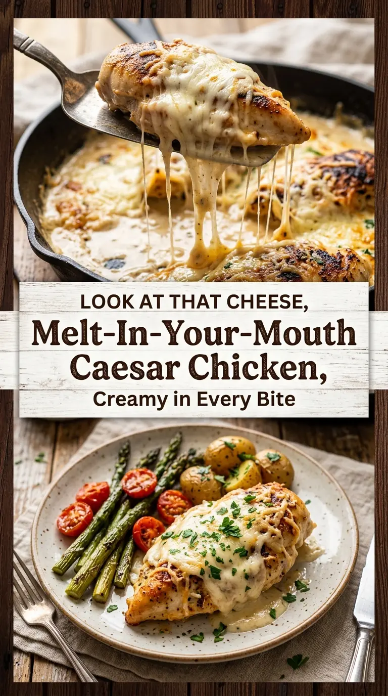 Melt-In-Your-Mouth Caesar Chicken creamy baked golden