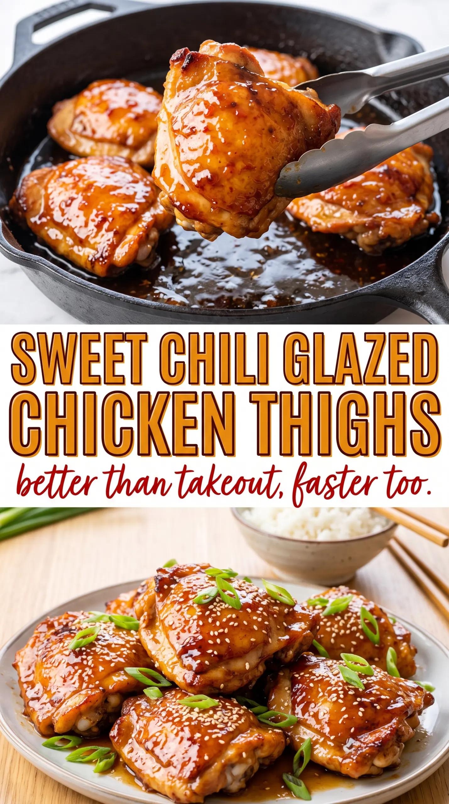 Sweet Chili Chicken Thighs sticky glazed crispy