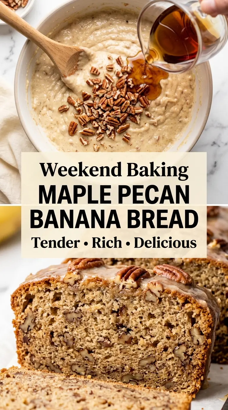 Maple Pecan Banana Bread moist toasted pecans