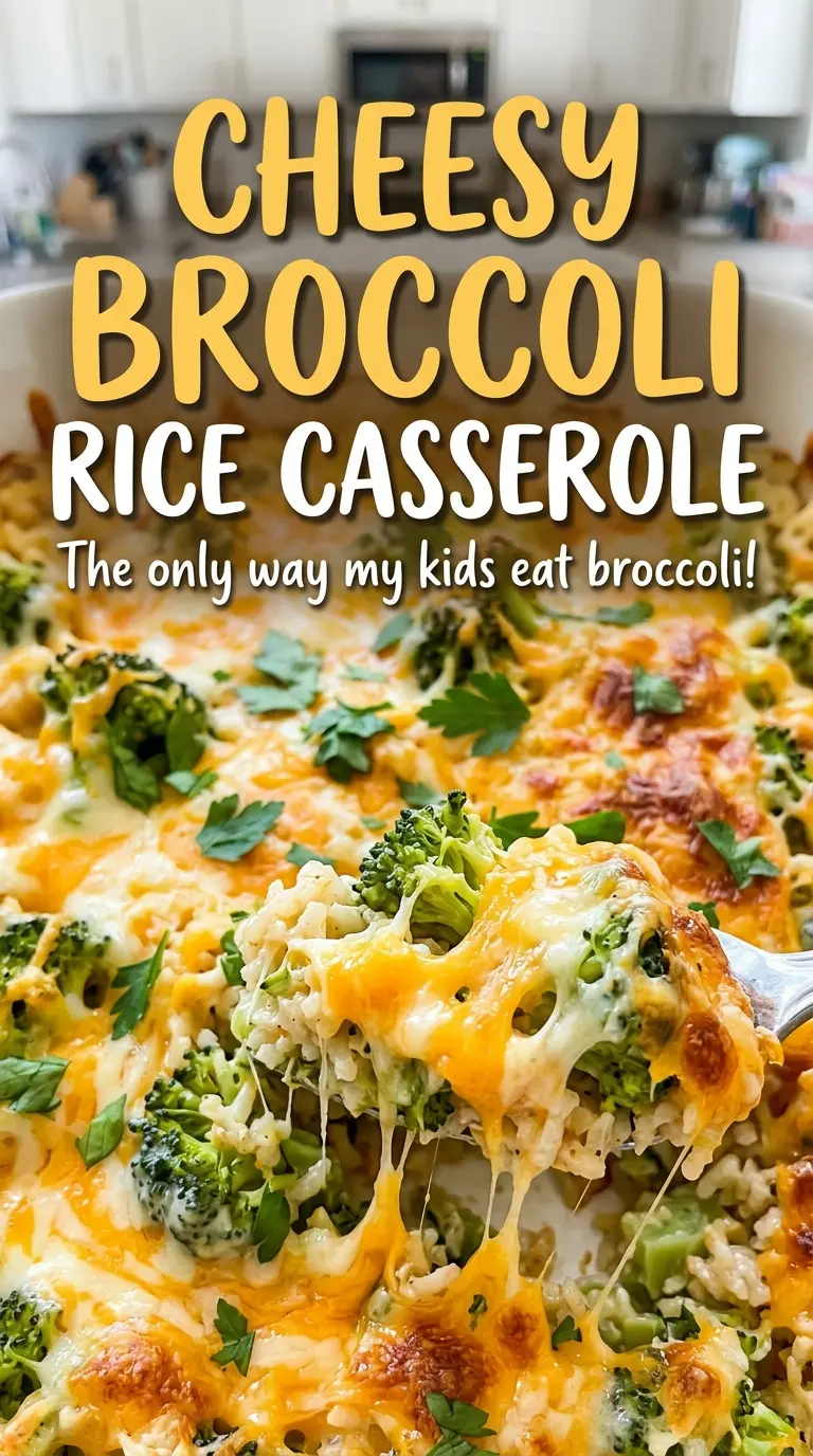 Cheesy Broccoli Rice Casserole, creamy and golden