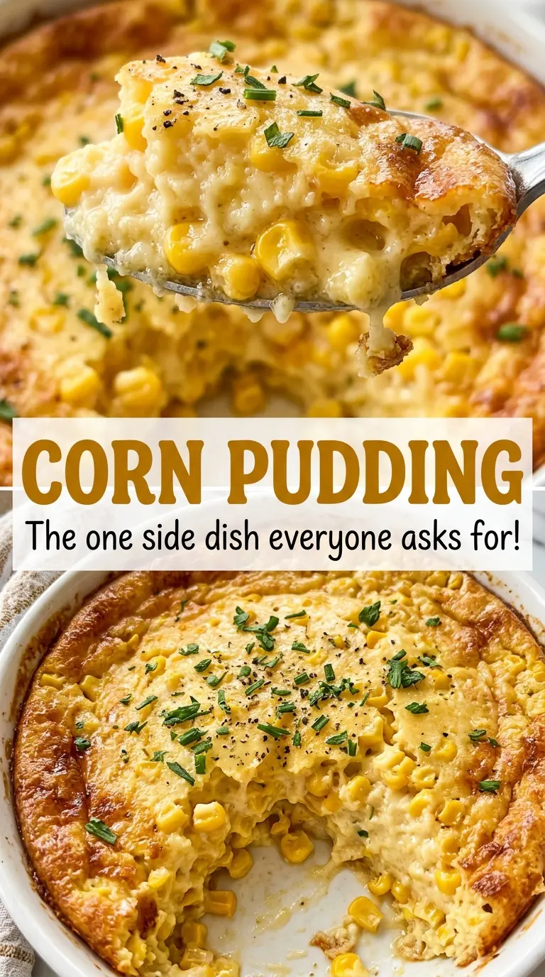 Corn pudding with tender kernels and soft custard