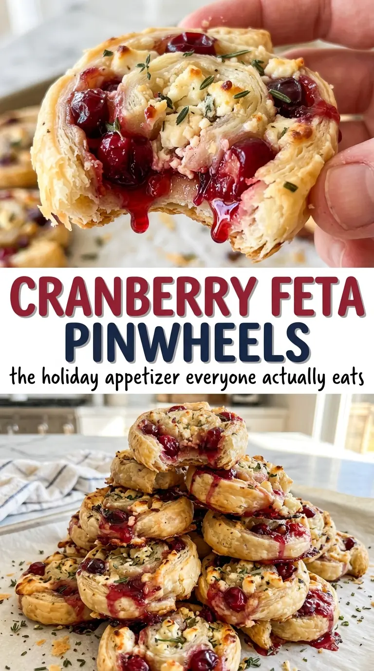 Cranberry Feta Pinwheels cheesy savory bites