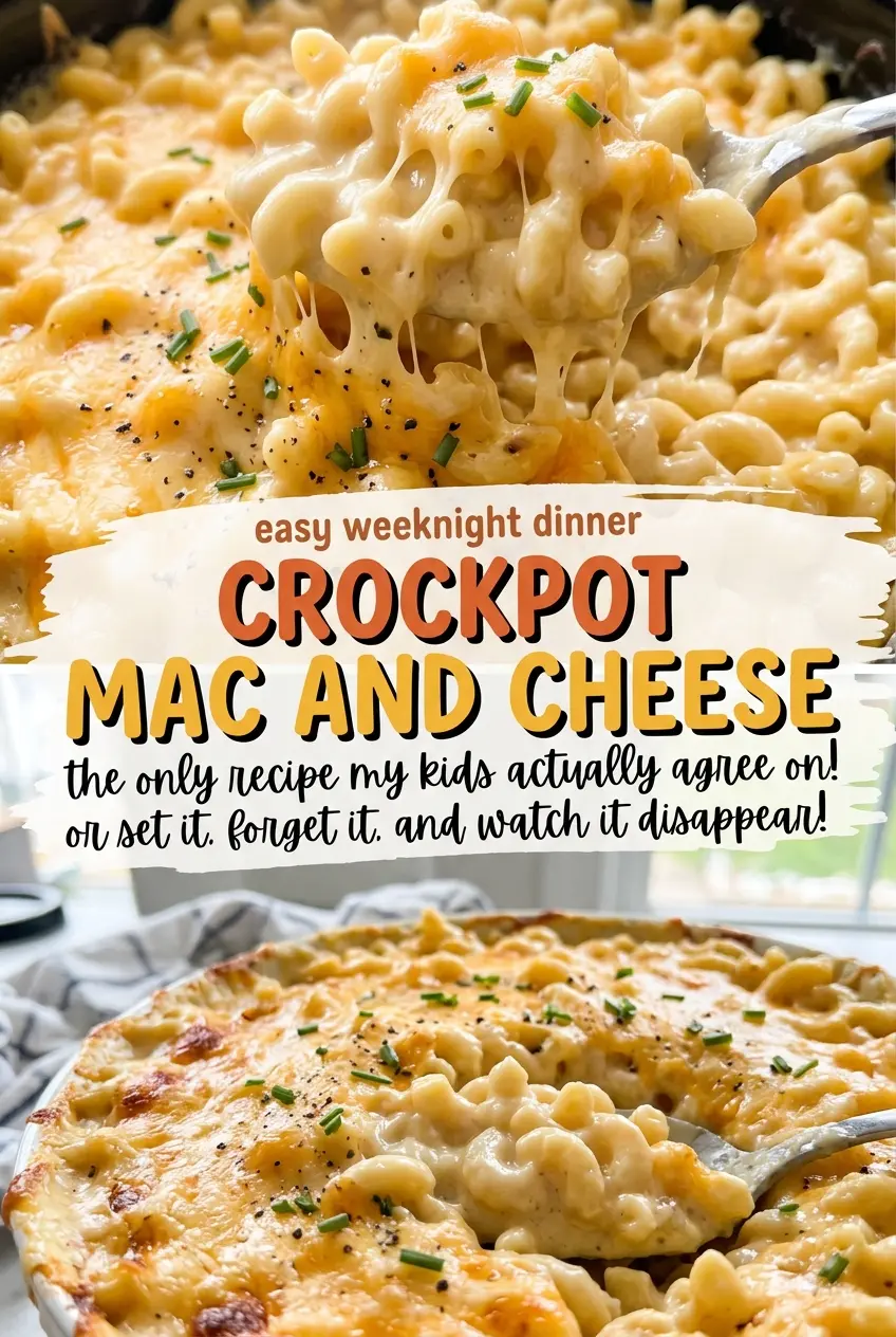 Crockpot Mac and Cheese creamy cheddar noodles
