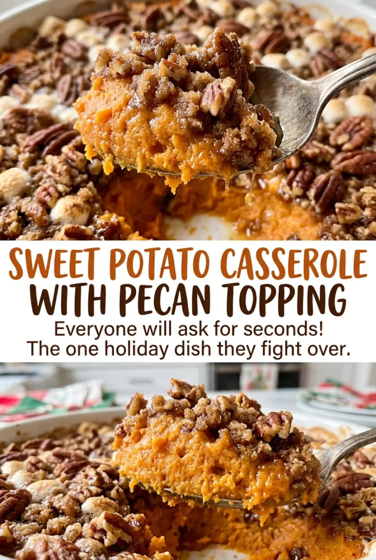 Sweet Potato Casserole with Pecan Topping