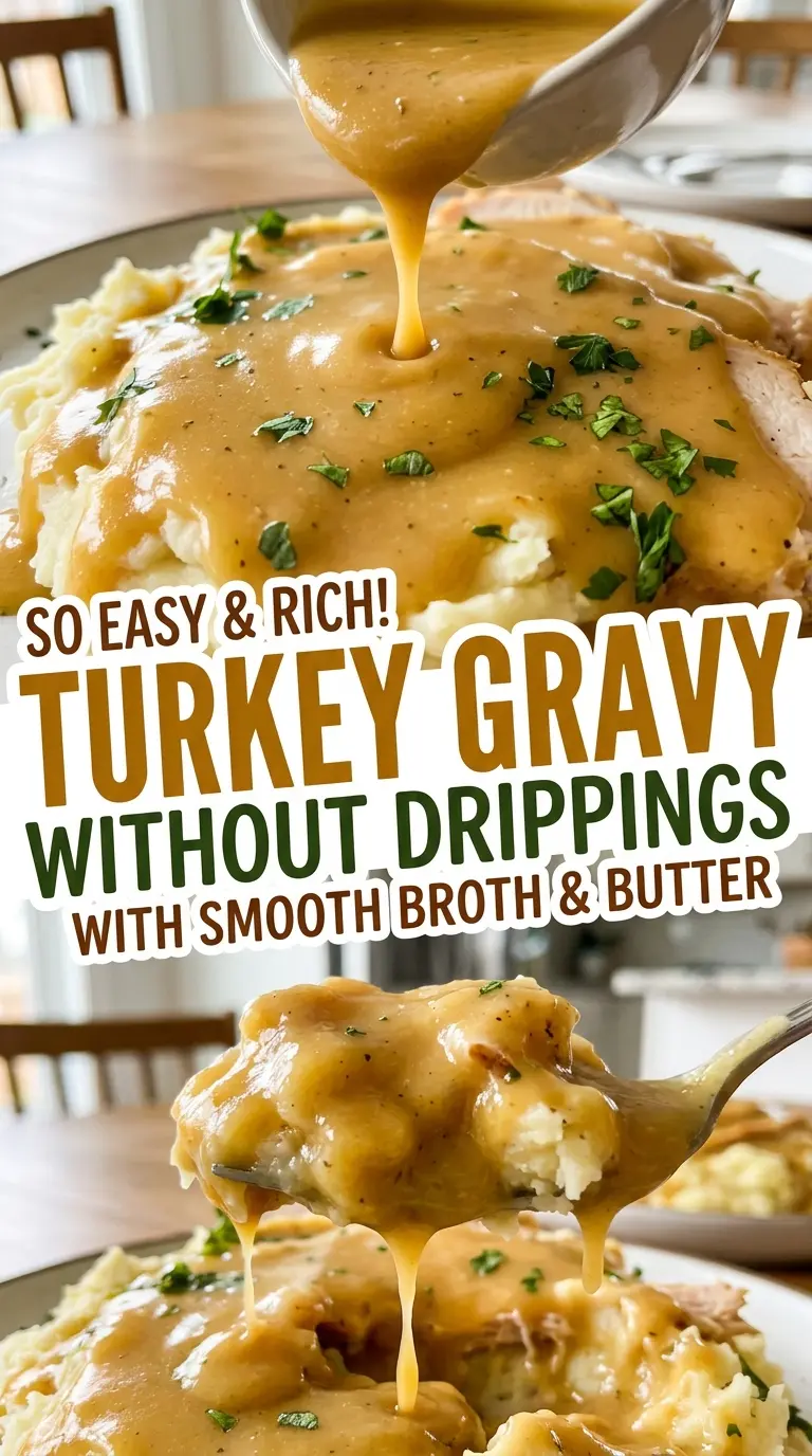Turkey Gravy Without Drippings smooth golden silky