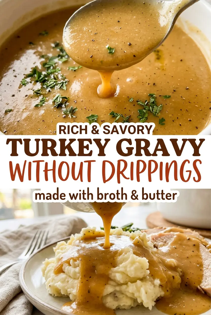 Turkey Gravy Without Drippings smooth golden silky